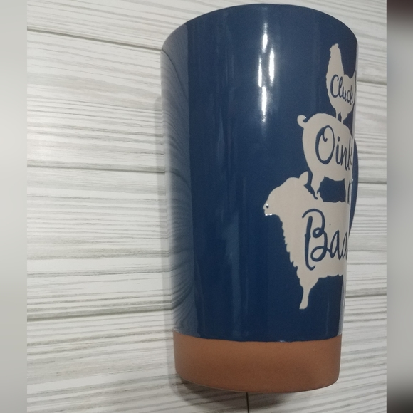Chicken Pig Sheep Ceramic Latte Mug CLUCK OINK BAA Embossed Tall Coffee 17Oz NEW - Picture 5 of 13